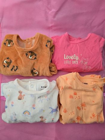 Lot de 4 grenouillères (1 mois)