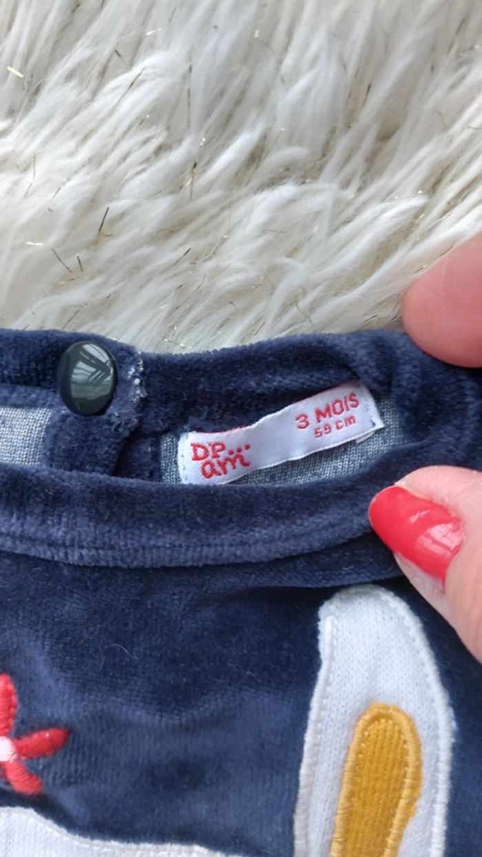 Pyjama en velours 3 mois - photo numéro 2