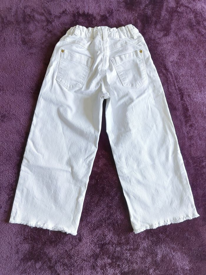 Pantalon fille  jeans large blanc Orchestra 10 ans - photo numéro 2
