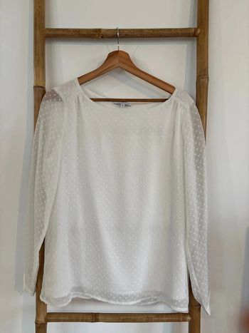 Blouse blanche à manches longues taille M