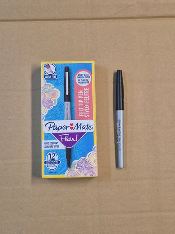 Boîte 12 stylos feutres noirs Paper Mate