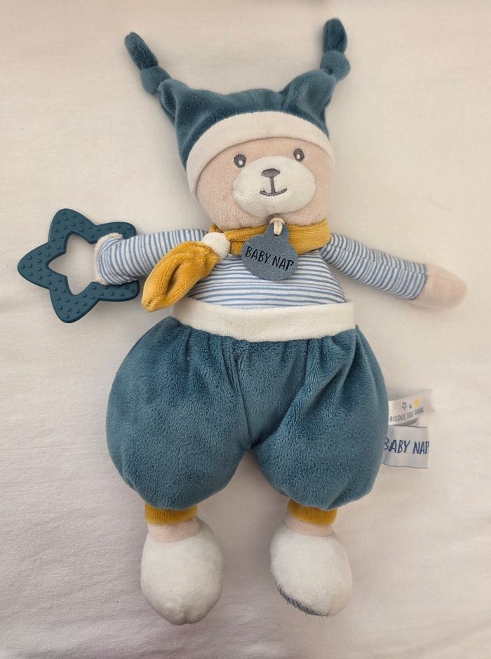 Doudou peluche ours Polochon pantin d'activités - Baby Nat