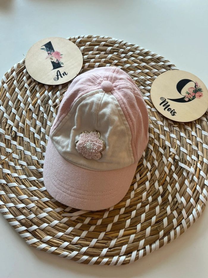 Casquette fille Orchestra - 9 mois / 12 mois - rose avec fleur