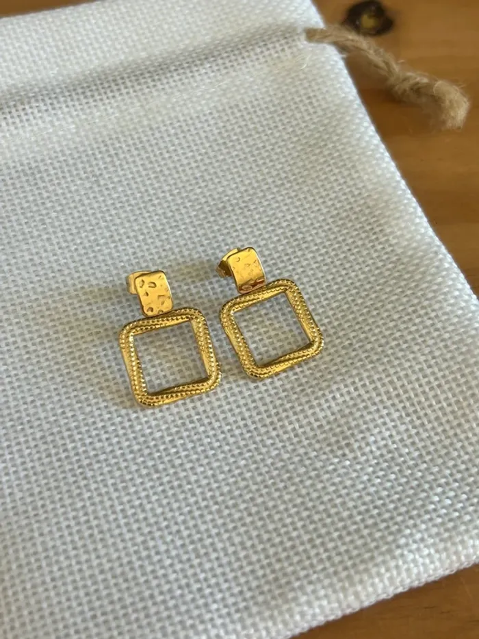Boucle d’oreille dorée vintage - photo numéro 2