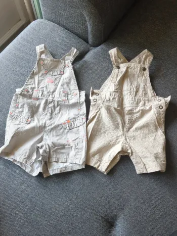 2 salopettes bébé 6 mois