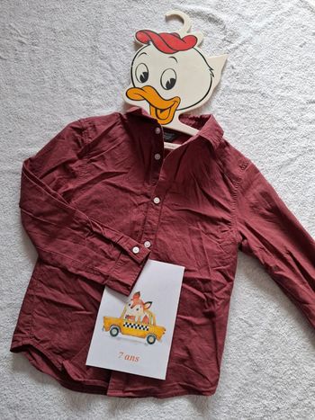 👦 6/7 ans chemise bordeaux uni manche longue - primark