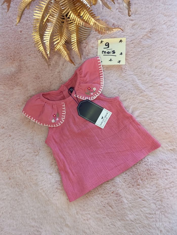T shirt col claudine rose sergent major - photo numéro 3