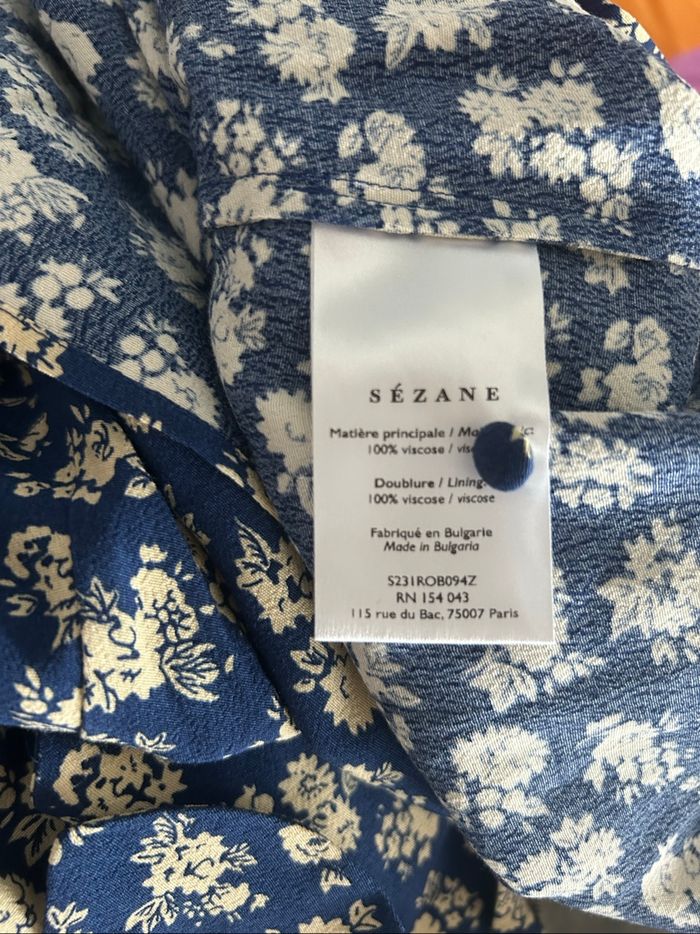 Robe Sézane Ophelia Cara T. 46 bleu fleurs longue - photo numéro 5