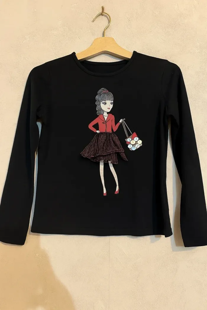 T-shirt manches longues fille – motif mode