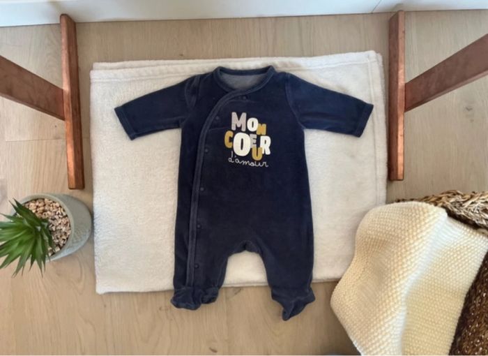 Pyjama en velours en 1 mois