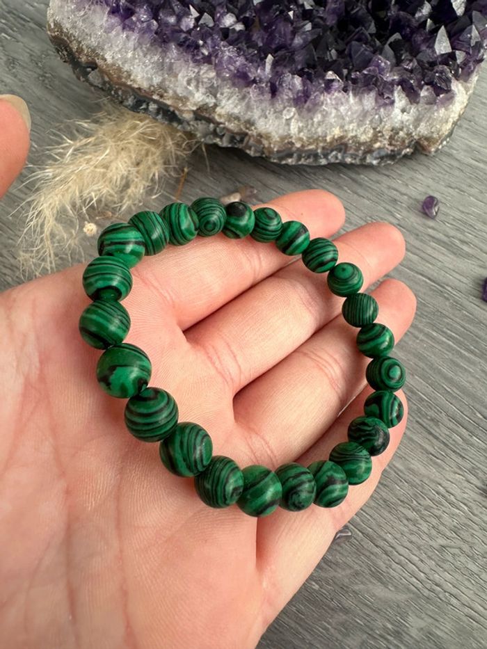 Bracelet en Malachite véritable du Chili – Pierre naturelle - photo numéro 5
