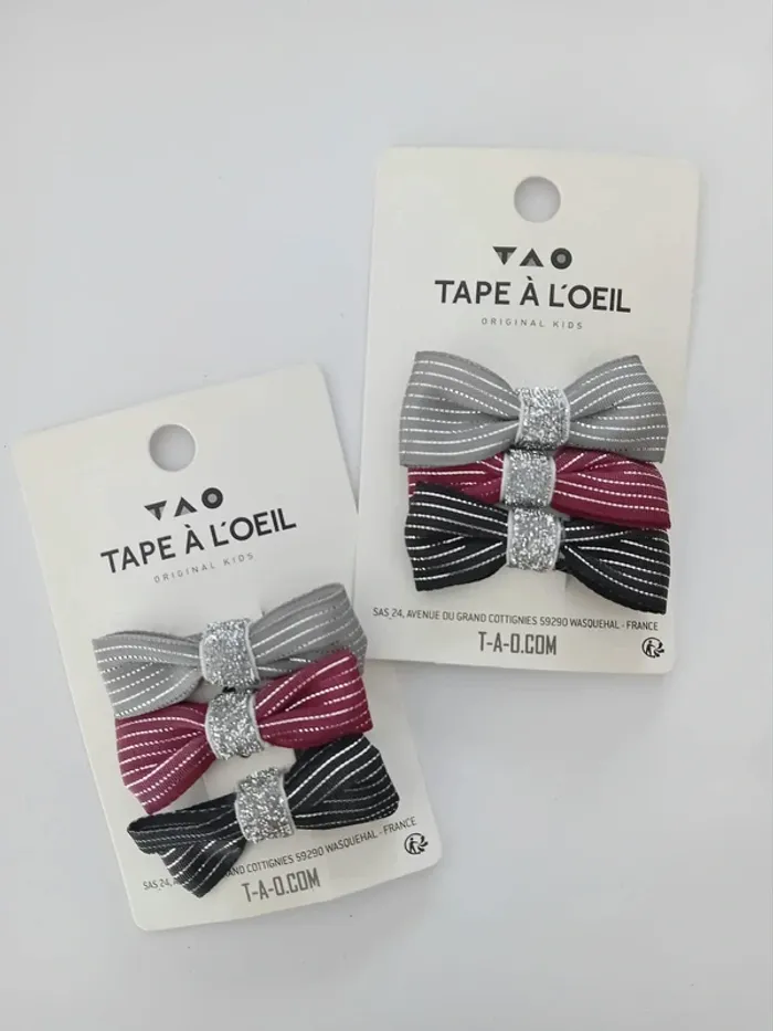 Lot de barrettes noeuds tape à l'oeil
