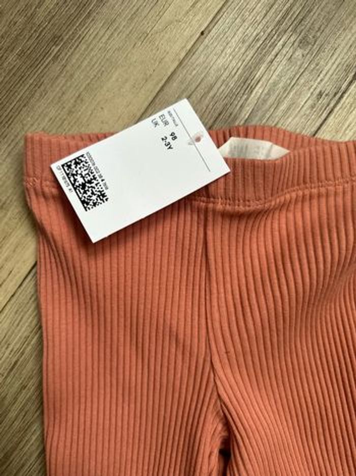 Legging évasée à fente rose corail 2/3 ans h&m - photo numéro 4