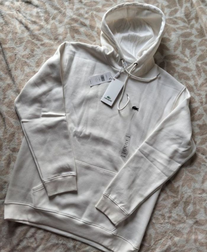 Sweat homme lacoste blanc créme taille XXL 100% coton 50€ - photo numéro 1