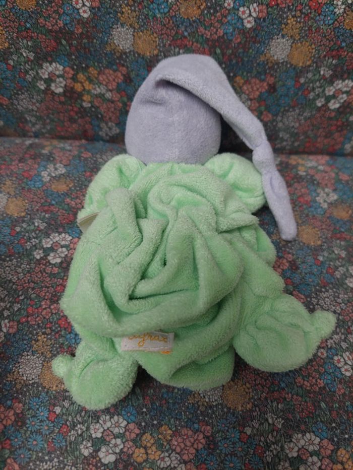 #10 Difrax - doudou lutin vert bonnet violet - photo numéro 2