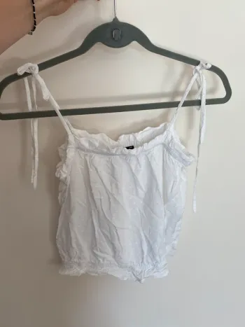 top à nouer court blanc plumetis etam taille 38 neuf
