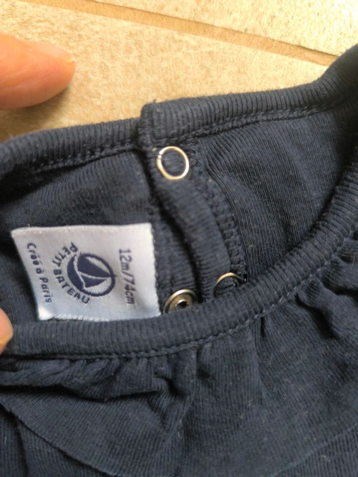 Tunique coton marine Petit Bateau 12 mois - photo numéro 2