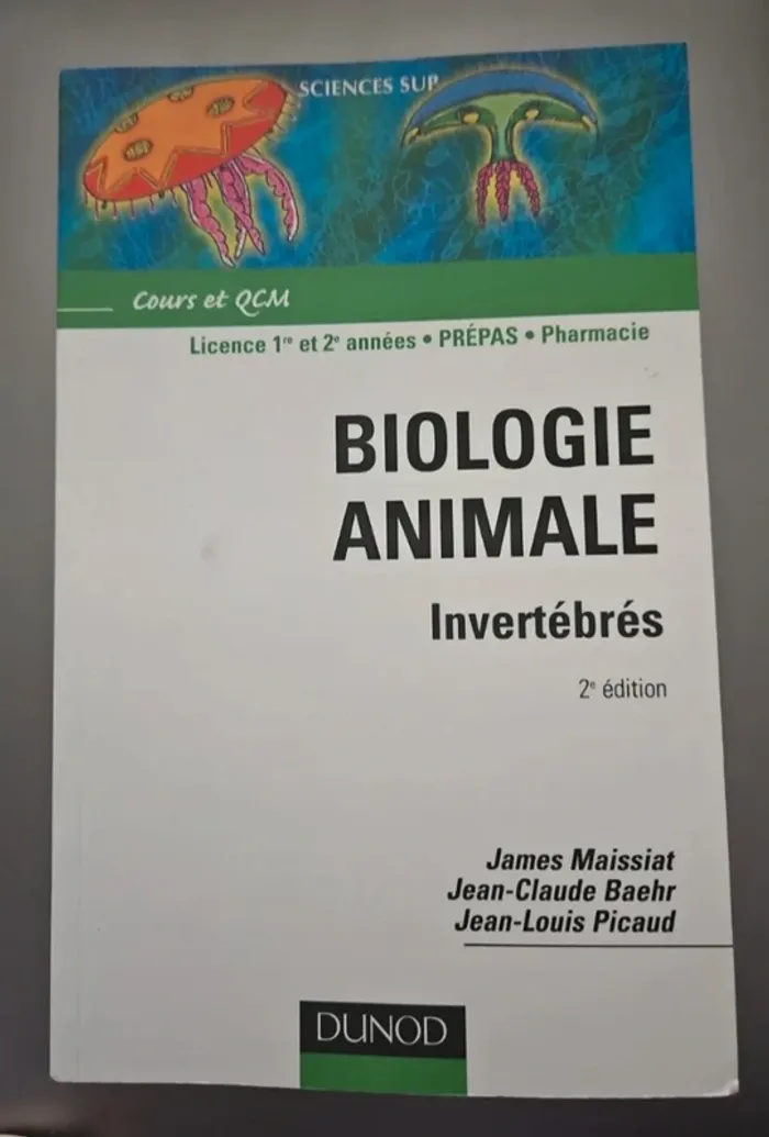 Livre Biologie animale Invertébrés