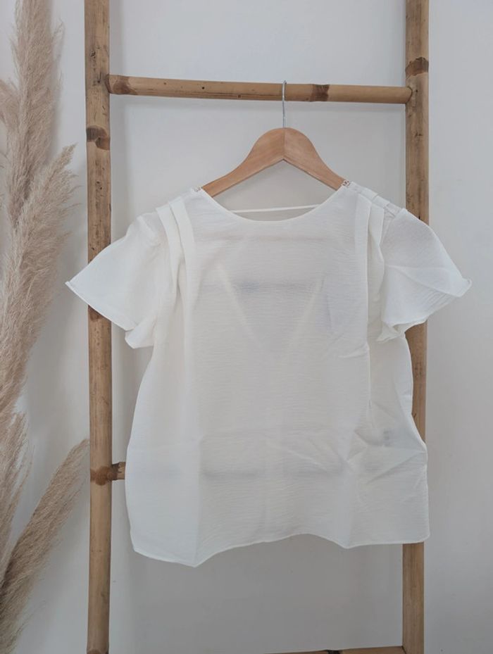 Magnifique blouse blanche Naf Naf avec broderie neuve