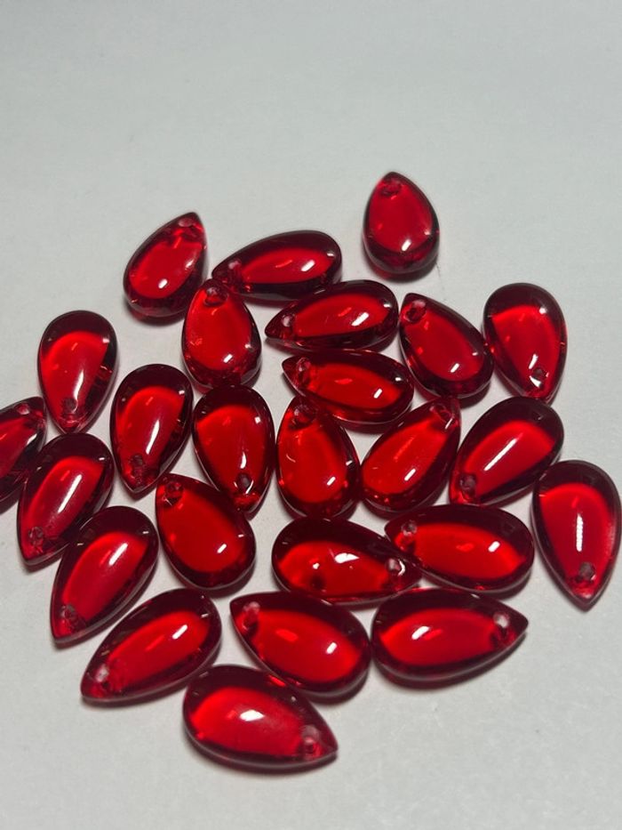 A800, 25 pampilles de verre rouge - photo numéro 2