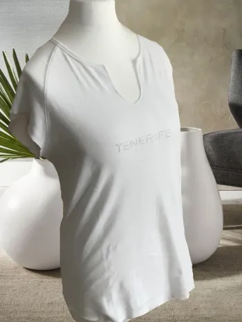 Tee-shirt blanc à brillant L😺