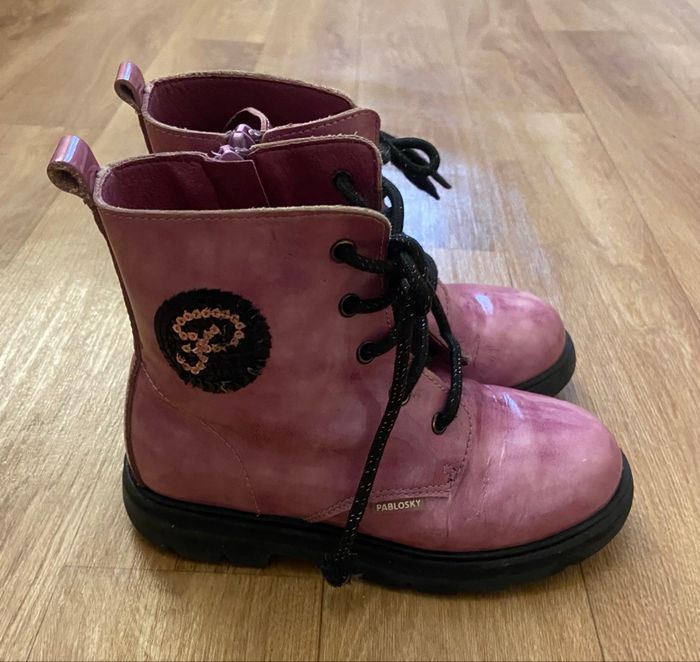 Bottines à lacets roses T.29 - photo numéro 3
