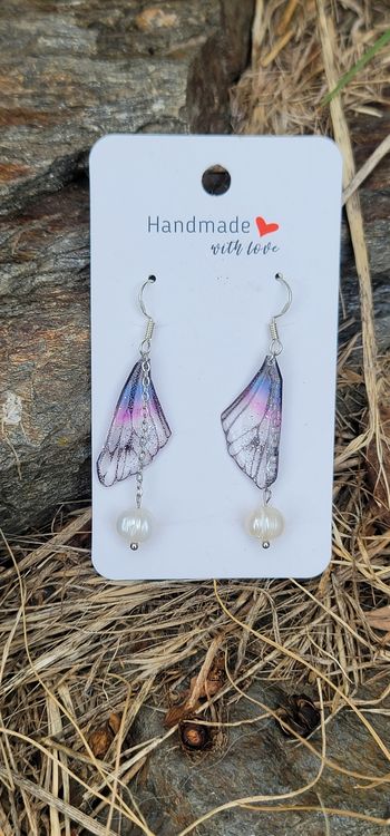 Boucles d'oreilles elfique aile de fée fait main