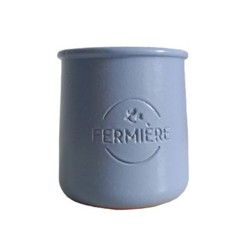 1 pot de yaourt mauve lavande. La Fermière. Grès