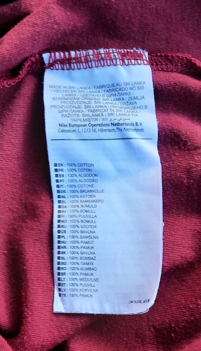 T-shirt bordeaux, Nike, Taille S - photo numéro 4