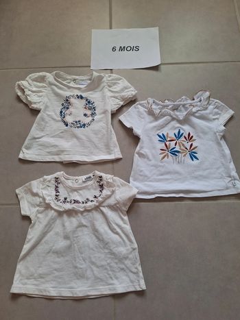 Lot 3 t shirt 6 mois neuf