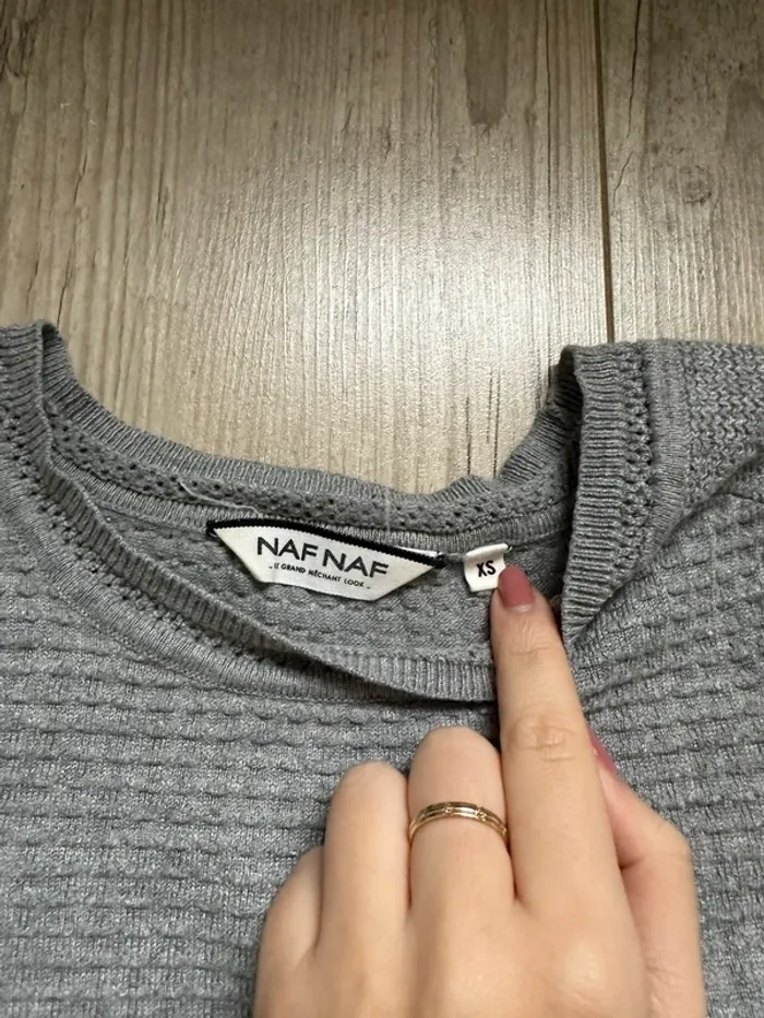 Pull gris nafnaf xs - photo numéro 4