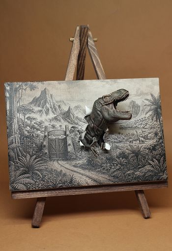 Toile en relief Jurassic Park T-Rex