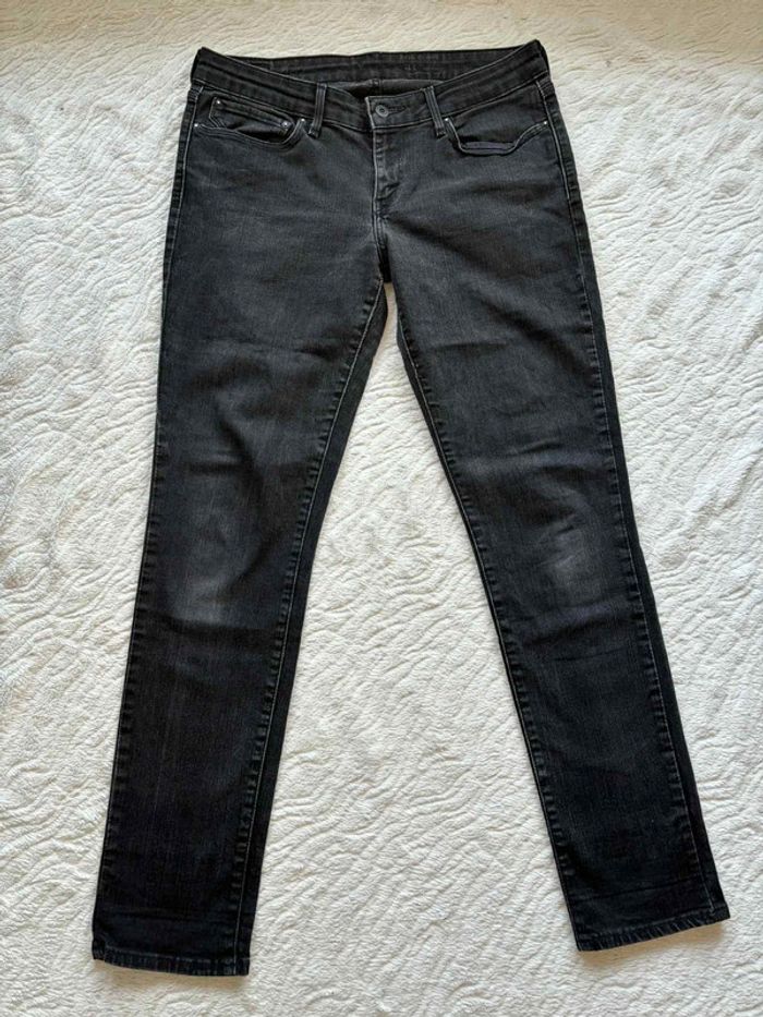 Jean Levi’s femme San Francisco noir gris anthracite demi curve skinny mi taille taille L/40 L32 00s - photo numéro 6