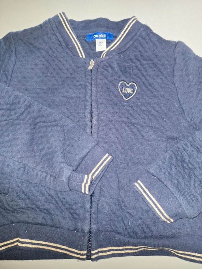 Sweat-shirt teddy molletonné bleu fille