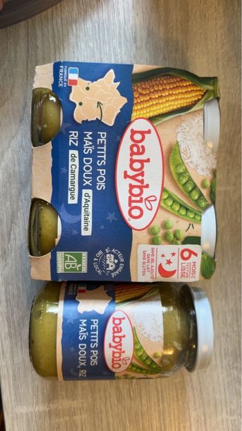 3 pots du soir 6 mois et plus petits pois mais doux riz 