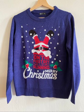 Pull de Noël bleu
