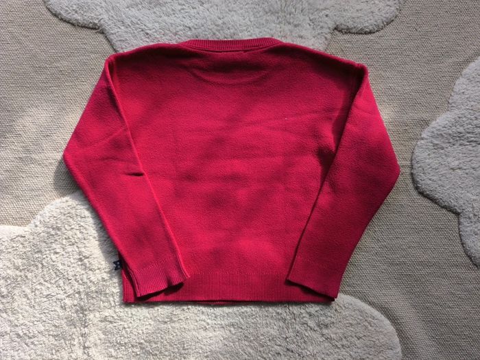 Pull cœur / Okaïdi / taille 4 ans / fushia et gris - photo numéro 5