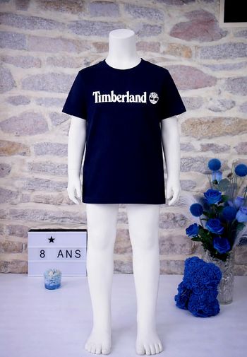 T-shirt manches courtes bleu marine Garçon taille 8 ans marque Timberland 🎸
