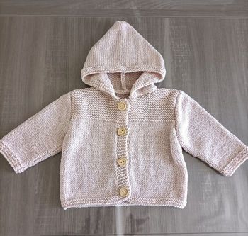 Gilet à capuche rose poudré 3-6 mois