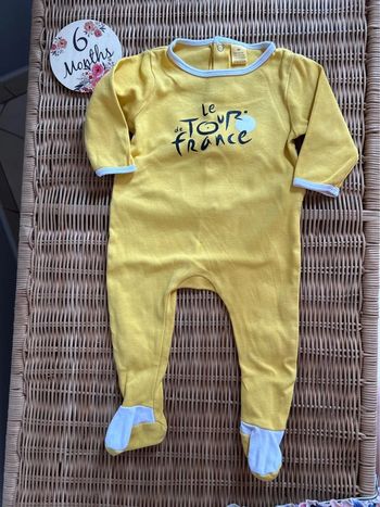 Pyjama Bébé Officiel Tour de France - Jaune Maillot Jaune - Taille 6 mois
