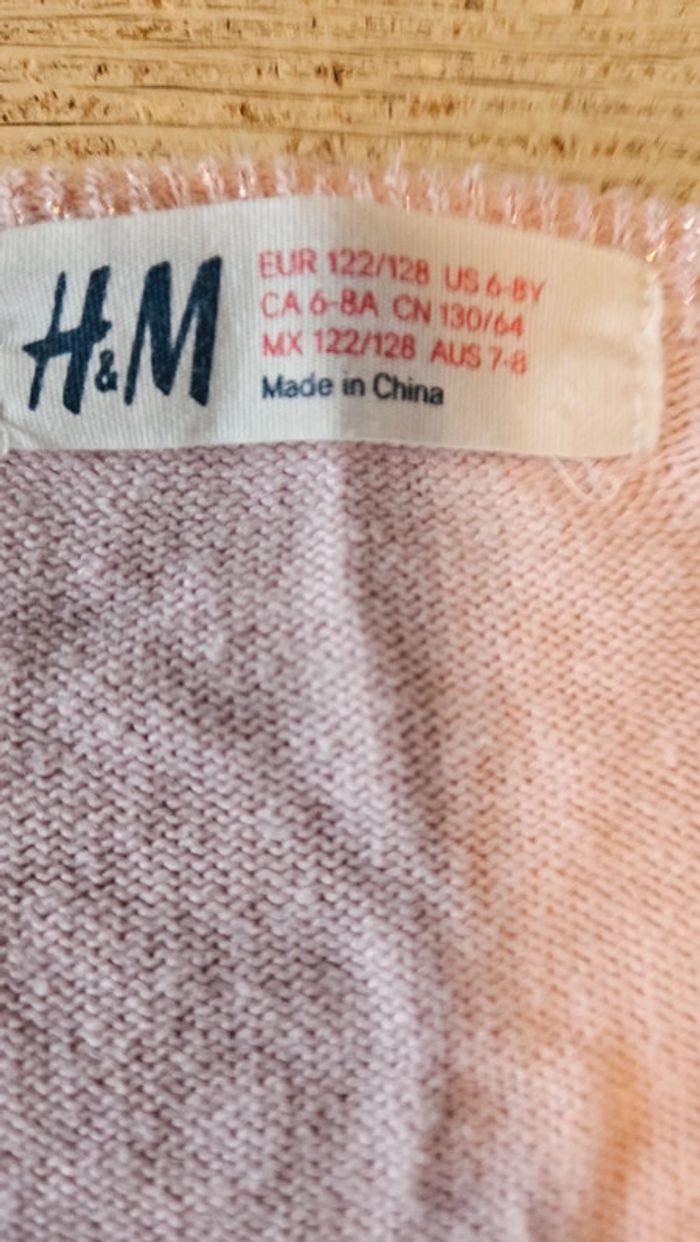 Bolero à manches longues, rose avec brillant, H&M, taille 6 à 8 ans - photo numéro 6