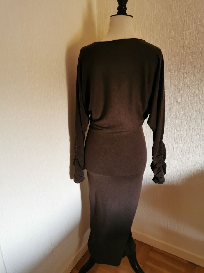 Robe longue marron en maille Zapa T38 - photo numéro 4