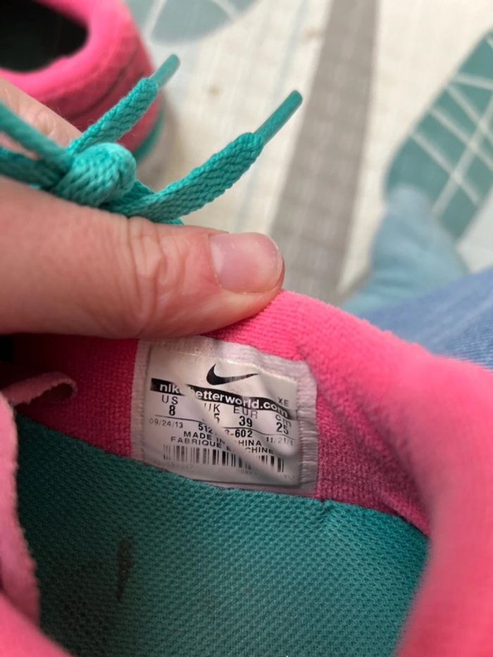 Chaussures de course de sport femme Nike Flex Run rose/vert taille 39 - photo numéro 5