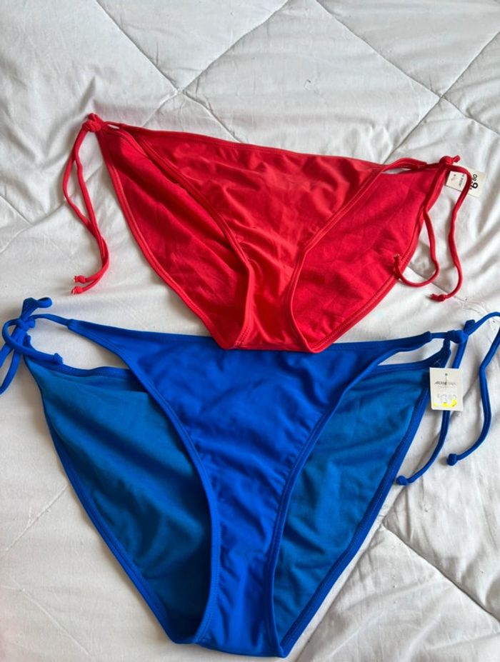 Lot 2 bas de maillot de bain Ardene rouge et bleu taille XXL/44 neuf