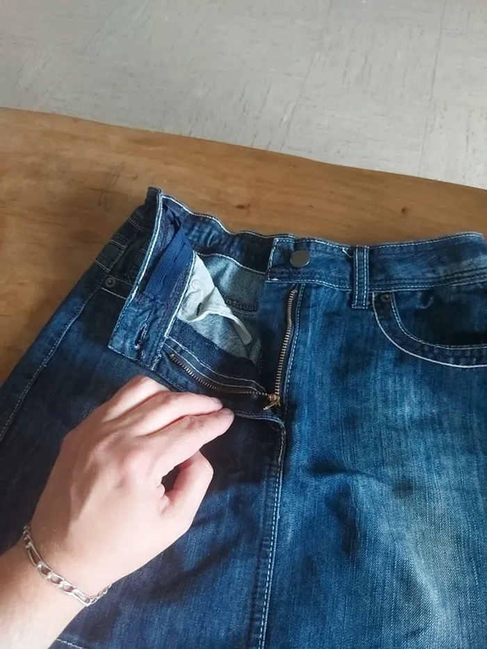 Jupe en jean bleu taille 32 - photo numéro 2