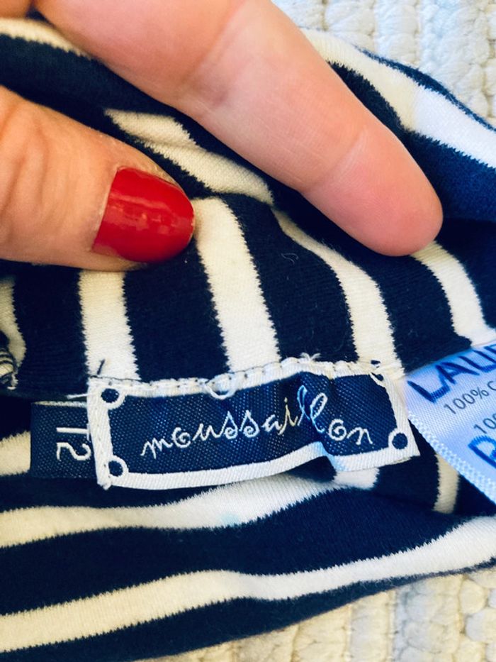 Bonnet rayé marin bleu blanc taille 2 Moussaillon - photo numéro 2