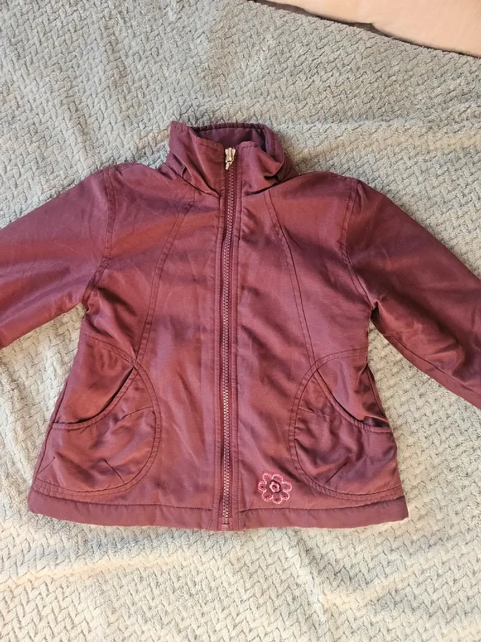 Veste polaire 24 mois prune/ bordeau