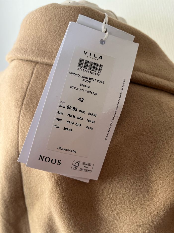 Manteau long beige avec ceinture taille 42 Vila - photo numéro 6