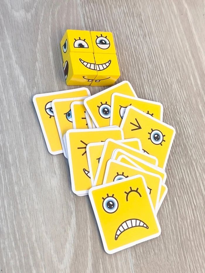 Jeu des émotions en bois, jaune - photo numéro 2
