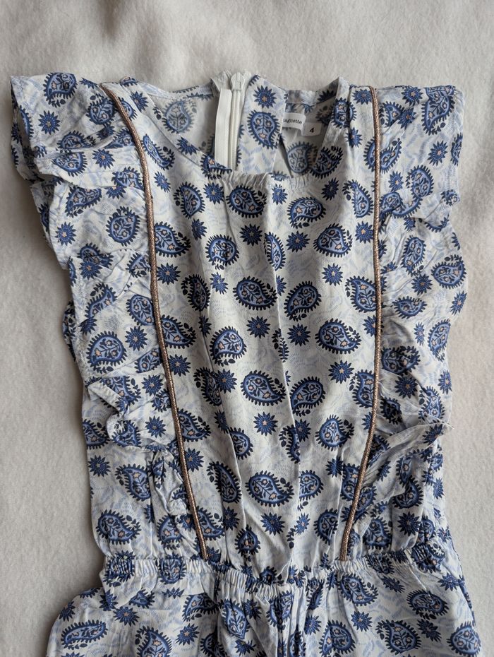 Combinaison bleu motif cachemire - 4A - Lulu castagnette - photo numéro 2